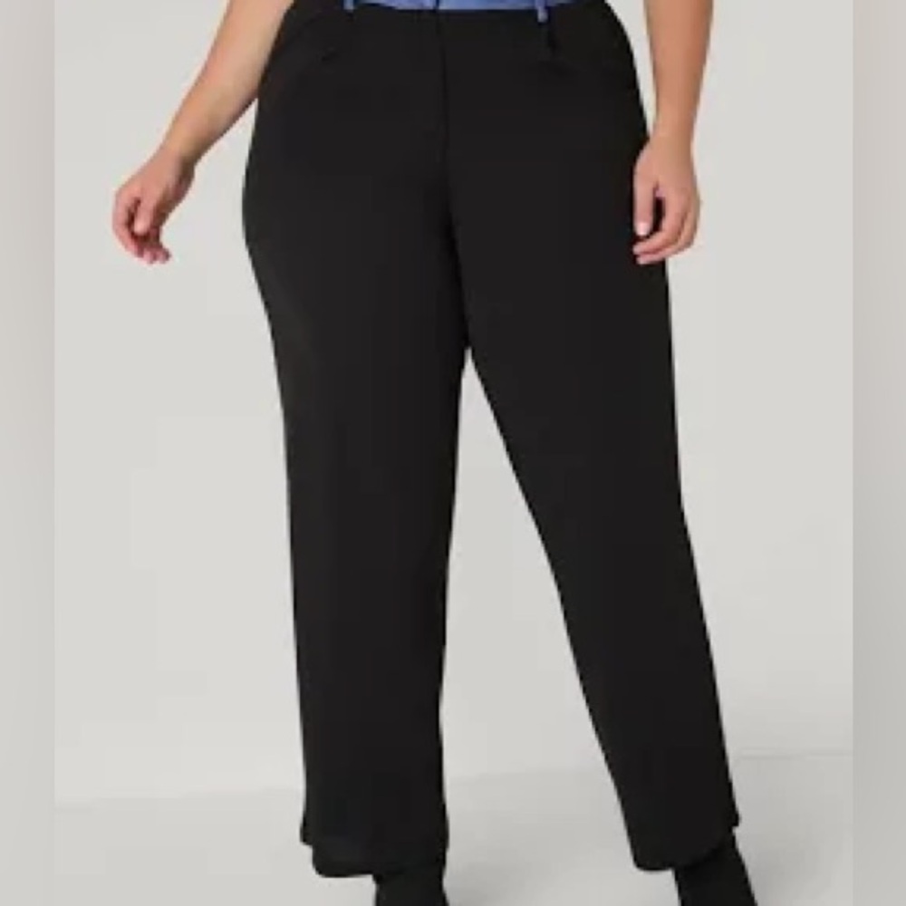 Ashley Stewart Black Straight Leg Pants